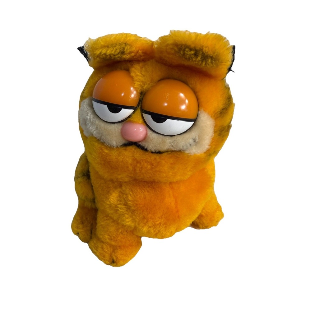 Vintage 1981 Dakin GARFIELD The Cat 6" Plush Stuffed Animal Sitting Sleepy 80's